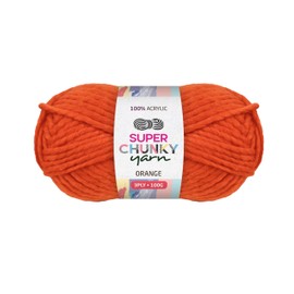Yatsal Super Chunky 3-Ply Knitting Wool Yarn 100 g, Orange