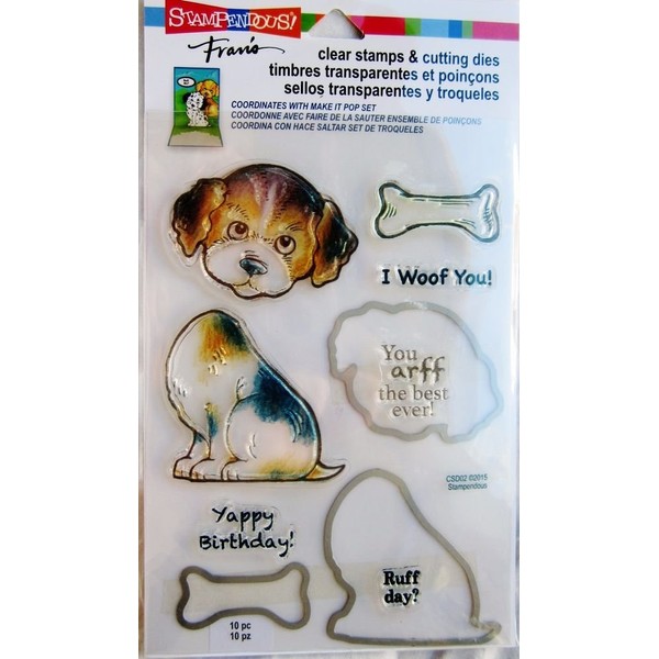STAMPENDOUS Clear Stamps & Cutting Dies - Puppy