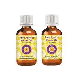 Deve Herbes Pure Apricot Kernel Oil (Prunus armeniaca) Cold Pressed (Pack of Two) 100ml X 2 (6.76 oz)