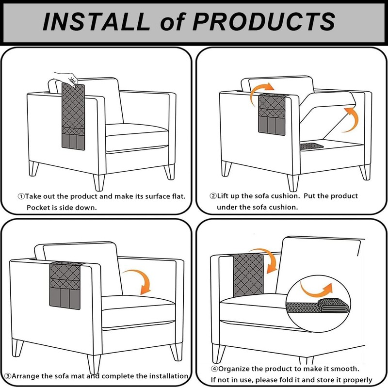 Ntomtuex PU Leather Remote Control Holder for Sofa Armrest Organizer