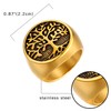 JewelryWe Men's Stainless Steel Ring Hollow Tree of Life Signet