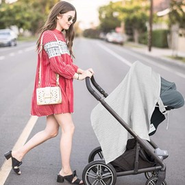 Lekad Nursing Cover for Baby Breastfeeding, Muslin Breathable Breastfeeding Cover with Hoop,Multi-use Carseat Canopy,Adjustable Mother Nursing Apron (Grey)