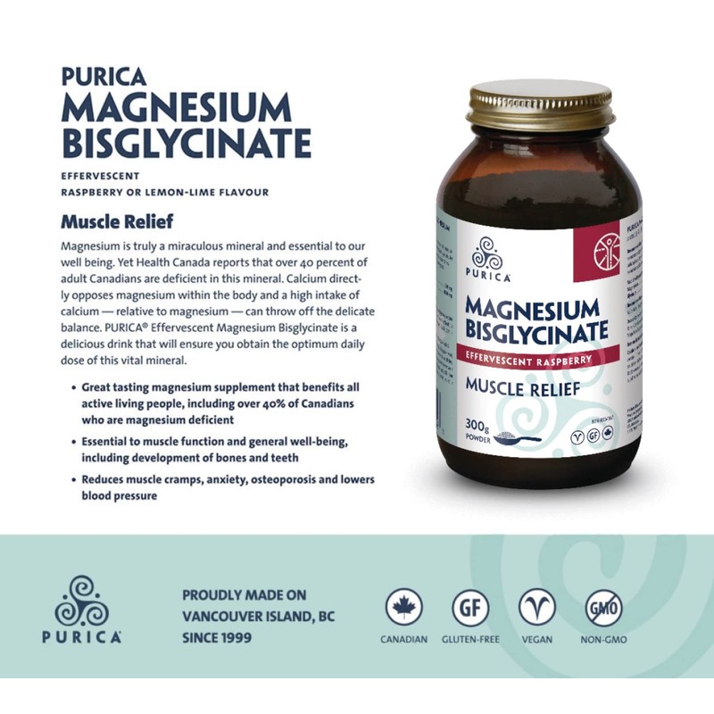 PURICA - Magnesium Bisglycinate - Raspberry - 300 g