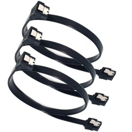 ELifeApply SATA Cables, Sata III 6.0 Gbps Cable 90 Degree Right Angle Data Cable 7 Pin with Locking Latch 18Inch for SATA HDD, SSD, CD Driver etc(3 pack)