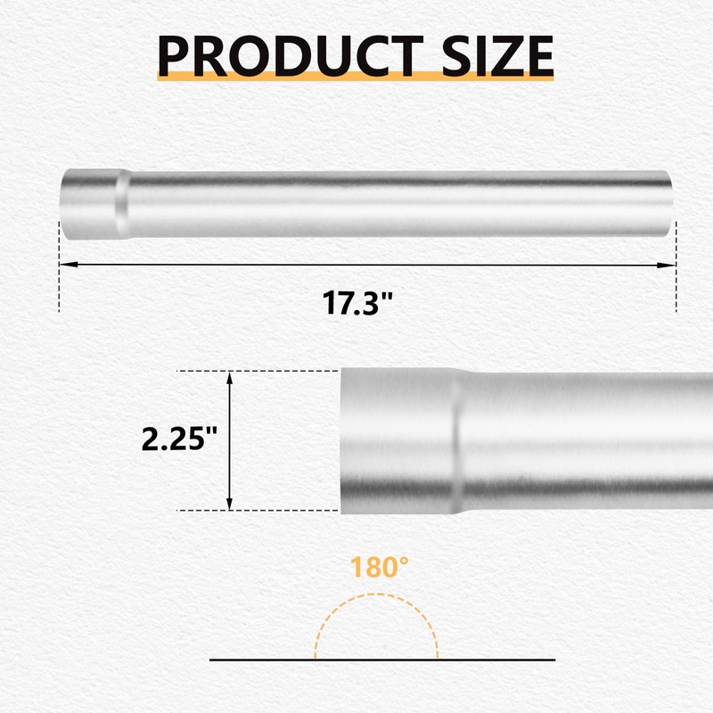 LCGP 2.25 Inch Exhaust Pipe, Mild Steel Custom Mandrel Exhaust