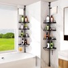 HAMITOR Corner Shower Caddy Tension Pole: Adjustable Stainless Steel Shower