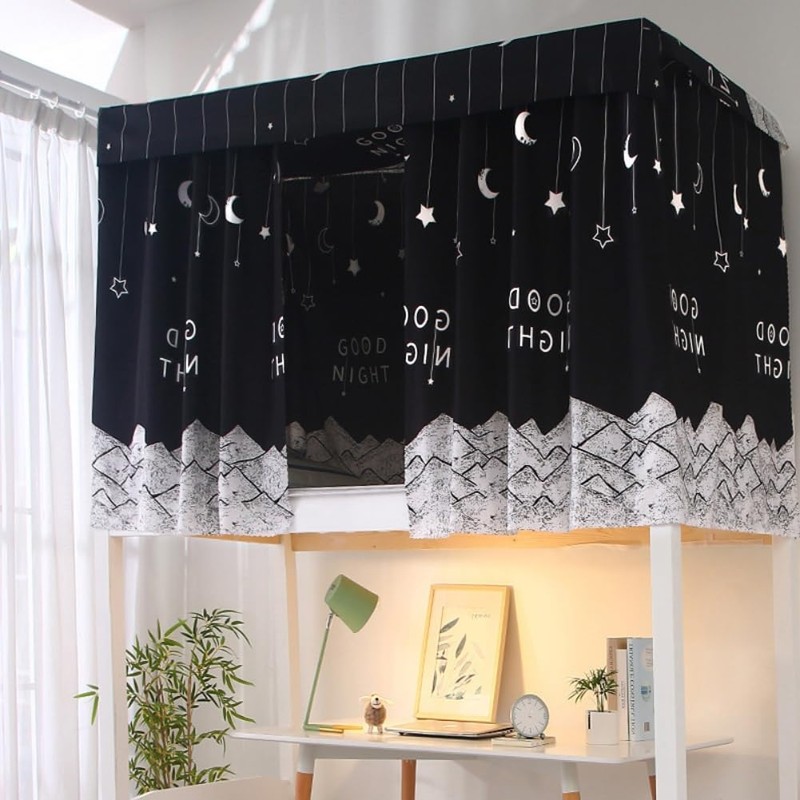 XGOPTS Bottom Bunk Bed Curtains, Students Dormitory Bunk Blackout Bed