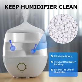 Humidifier Cleaner, 16 Pack Demineralization Cleaning Ball, Universal Humidifier Tank Cleaner for Humidifiers and Fish Tanks, Purifies Water, Prevent Hard Water Build-Up, Reduce Scale and White Dust
