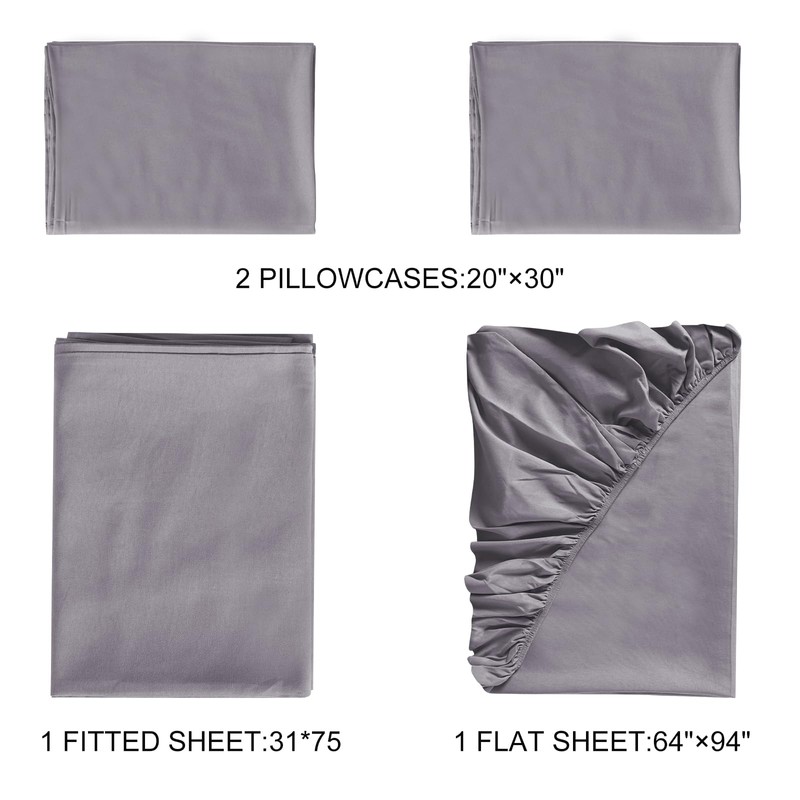 URZGU Cot Sheets 31" x 75", 4 Piece Cot Sheet