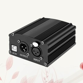 SAFIGLE 5v USB Input Power Supply for Condenser Microphone Reliable Broadcasting Microphone Supply for Computer Recording Streaming Black