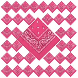 36 Pcs Paisley Cowboy Bandanas Bulk Multi Purpose Polyester Headband Scarf Kerchiefs for Men Women Pet Party Costume