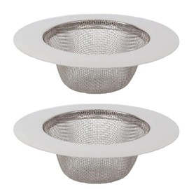 Set of 2 Stainless Steel Shower Strainers, Kitchen Stainless Steel Drain Strainer, Sink Strainer, Shower Drain Strainers, Ideal for Kitchen Net Sink, Bathroom Floor Drain, Shower Drain