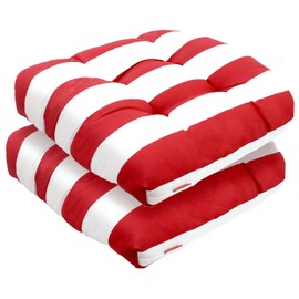 Pcinfuns Outdoor Wicker Cushions, Patio U-Shaped Tufted Chair Pads Decorative Seat Cushion Set for Garden Home Office Furniture Ornament,19 x 19 x5 Inch, Red White