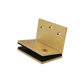 Top Hardware Solid Brass 90 Degree Heavy Duty Shower Door Clamp Similar to Geneva GE90 (Satin Gold Finish), GAS405G