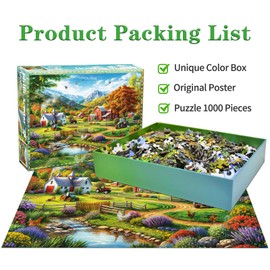 Puzzles 1000 Pieces for Adults jigsaw puzzles for adults 1000 Piece Puzzle Educational Games -Beautiful Village Scenery-Decoration Puzzle