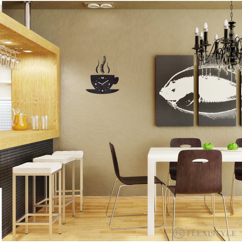 Modern Kitchen Wall Clock, Cup