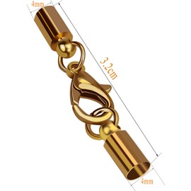 YFLeomry Clasps for Bracelets, Pack of 20 Chain Clasps, Stainless Steel 32 mm Bracelet Clasps, Clasps, Rose Gold Chain, Lobster Clasps for DIY Necklaces, Bracelets,