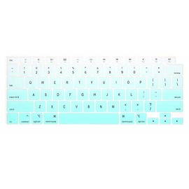 ProElife Ultra Thin Silicone Keyboard Cover Skin for MacBook Air 13 Inch 2021 2020 with Touch ID (MODLE A2179 and A2337 Apple M1 Chip, U.S Layout) Keyboard Accessories Protector (Mint Ombre)