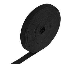 JIYIN 10 Metres Elastic Band, Width 12 mm Rubber Bands, Sewing Rubber Band, Elastic for Sewing, Elastic Band for Waistband, DIY Crafts (Black)