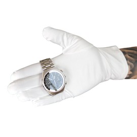 KD89 White Microfiber Gloves Heli Watch Making Jewelry Jewelry Watch Treatment for Collectors, Professionals or Amateurs, White