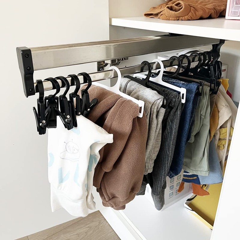 Closet Clothes Hanger Rail,Pull-Out Closet Rod Length 31.5IN,Wardrobe Clothing Rail,Closet
