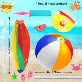 Oleitodh 60Pcs Sunglasses Beach Balls Bulk Party Favors Kids 30Pcs Neon Sunglasses 30Pcs 12" Beach Balls Boys Girls Graduation Party for Summer Beach Pool Party Favors Goodie Bag Supplies