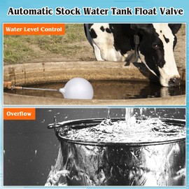 PAUQRWIE Float Valve 1/2 inch Brass Float Ball Valve Adjustable Arm for Livestock Water Trough Stock Tank Auto Fill for Automatic Waterer Aquarium Fountain Pool Pond Water Level Control