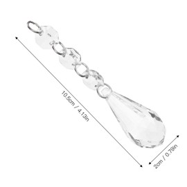 Tomotato Pack of 10 Chandelier Crystals, 10.5 cm Teardrop Shape Transparent Acrylic Crystal Chandelier Prism Replacement Pendant Parts for Home Wedding Party Decoration