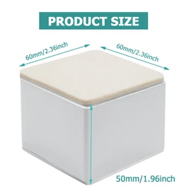 Muretnze 8 Pcs White Self-Adhesive Furniture Bed Risers, Square Heavy Duty Carbon Steel Table Sofa Risers Adds 50mm Height with Felt Pad