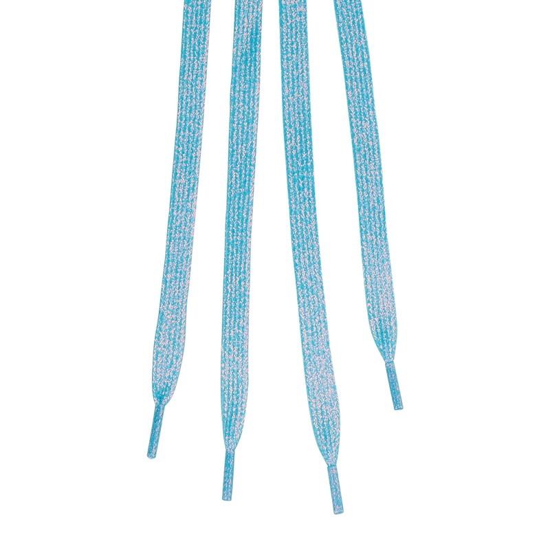 Allegra K Shiny Shoelaces, Flat Shoelaces, Shiny, 1 Pair, blue