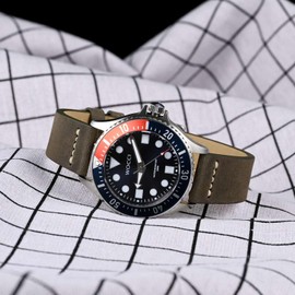 WOCCI Watch Strap, Genuine Leather, Antique Watch Band, Available in 0.67, 0.71, 0.75, 0.79, 0.83, 0.87, 0.94 inches (17, 18, 19, 20, 21, 22, 24 mm), Top-Grain Leather, Quick-Release, Leather