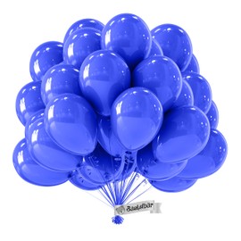 Bastelbär 100 Blue Balloons • Premium, Biodegradable, Helium-Suitable • Blue Birthday Occasion • Unisex, Eco-Conscious Consumers