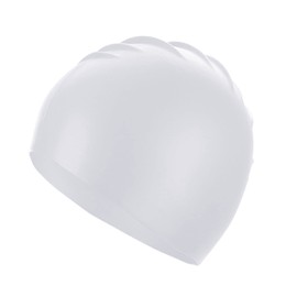 UTTPLL Silicone-Waterproof-Swimming-Durable-Non-Slip Unisex Adult Swim Cap Swimming Hat Men Women Long Hair Pool Cap Elastic Comfortable Bathing Cap White