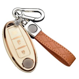 LETINGFAR Key Case for Nissan, Smart Key Case, Key Cover, TPU, JB 3 Buttons, Key Holder for Nissan Cube, Elgrand, Skyline, Deana, X-Trail, etc, white