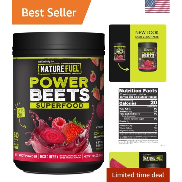 Unbranded Delicious Mixed Berry Power Beets Powder, Non-GMO, , 60