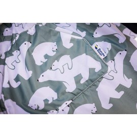 BundleBean - Fleece-Lined Wheelchair Cosy Cover - 100% Waterproof Rain Cover for Wheelchair Users - Universal Fit for Manual and Powered Wheelchairs- Adult Size (Polar Bear)