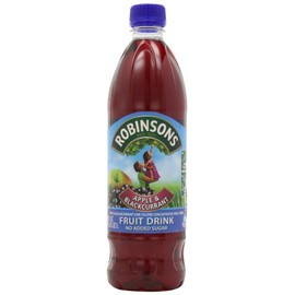 Robinson's Fruit Drink, Apple & Blackcurrant, No Added Sugar, 1-Liter Plastic Bottles (Pack of 4)