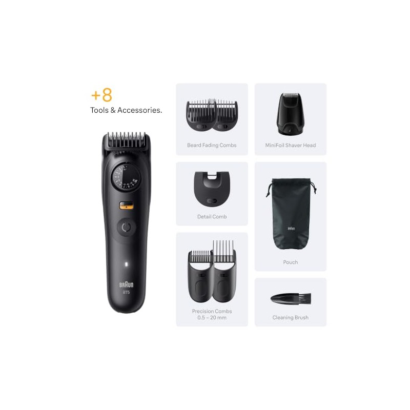 Braun Series 5 Beard Trimmer, +8 Styling Tools, Ultra Sharp