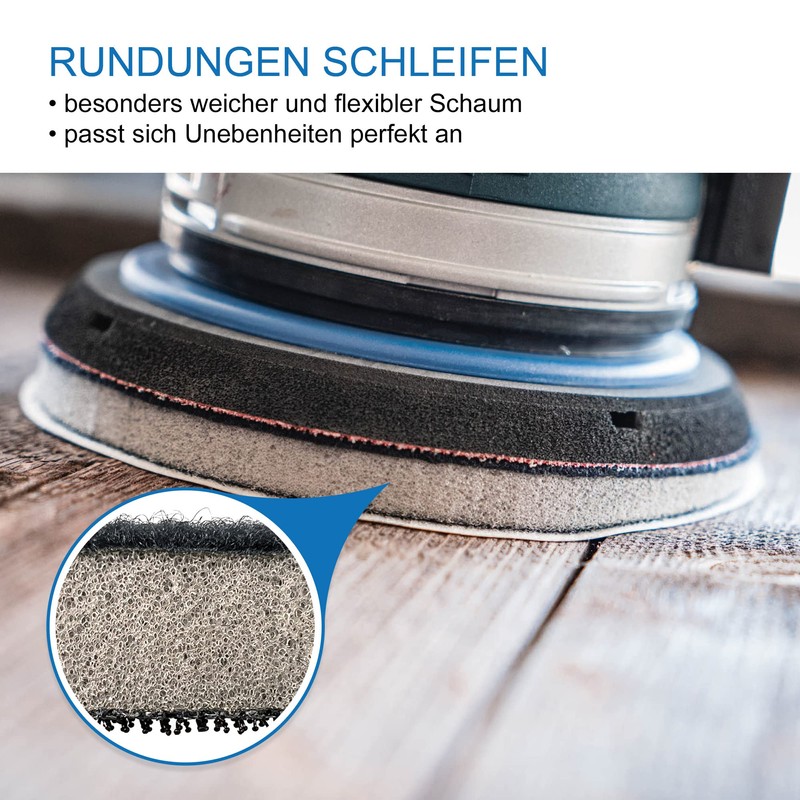 DFS Soft Pad 125 mm 8-Hole Foam (Soft) for Sanding