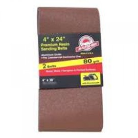 Ali Industries Gator 3186 Sanding Belts, Aluminum Oxide, 80-Grit, 4 x 24 Inches (Pack of 2) - Quantity 1