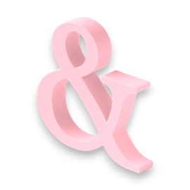10cm Alphabet Letter Pink Clarity Canvas Initial Object (&)