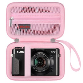 Elonbo Carrying Case for Canon PowerShot G7 X / G7 X Mark II / G7 X Mark III / G9 X Mark III Digital 4K Vlogging Camera, 4K Video Streaming Camera Hard Travel Storage Bag. Pink