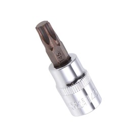 TA-VIGOR Torx Bit Socket, 3/8" Drive x T45 CR-V Key Socket, Premium S2 Steel Bits, Torx Bit with 48mm Length for Ratchet Wrench, Torque Wrench, Slide Bar, Impact Power Drills