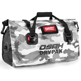 Waterproof Duffel Bag - Motorcycle Dry Bag Tail Bag with Large Storage Space, Waterproof Luggage Duffle Bags with Outer Mesh Zipper Pocket for Camping, Kayaking, Fishing & Traveling