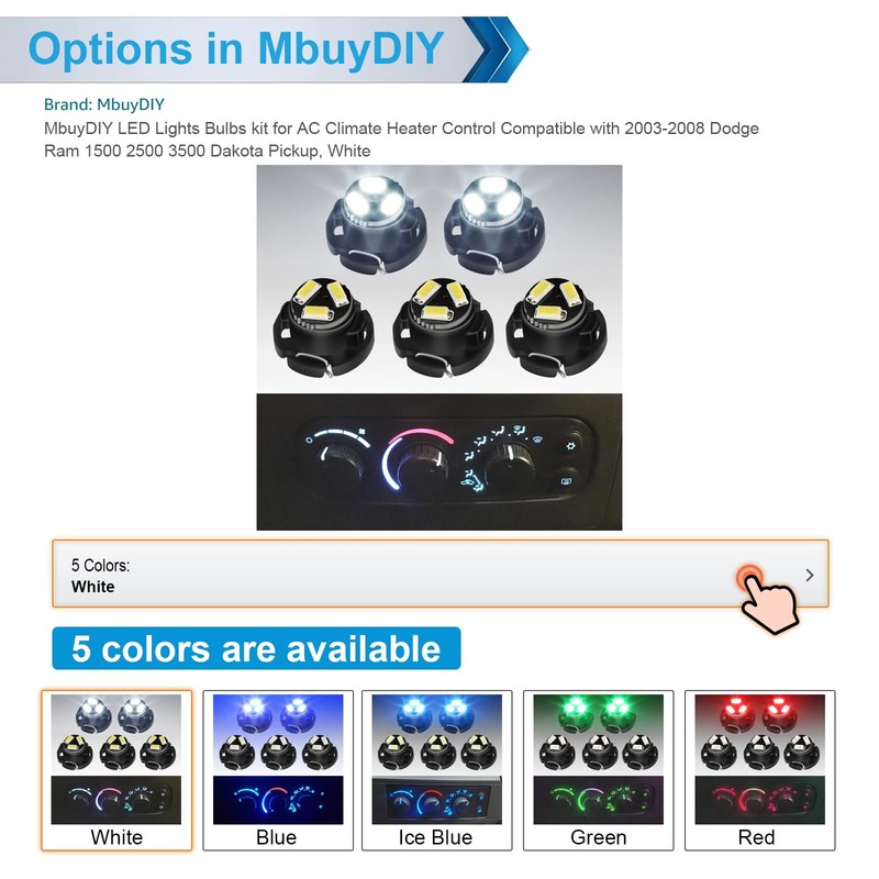 MbuyDIY LED Lights Bulbs kit for AC Climate Heater Control