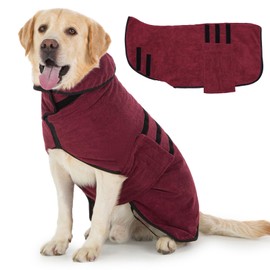Cyponpy Dog Drying Coat Dog Bath Towel for Drying Dogs Small Medium Large Dogs Super Absorbent Microfibre Dog Towel Dog Drying Robe Dog Bathrobe Quick Drying Thick Warm Dog Coat Dryer Dog Towel Robe