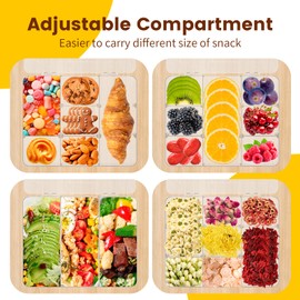 AQSXO 1 Pcs Snack Box Container, 9 Compartments Snack Containers Reusable Meal Prep Lunch Containers.