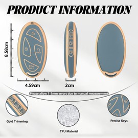 TOOMUME Key Case TPU Car Key Case Fits Hyundai Tucson NX4 Kona SX2 Ioniq 6 Grandeur GN7 Grand Prix Azera Elantra Sonata, Key Cover Protection Key Case - Smart Key