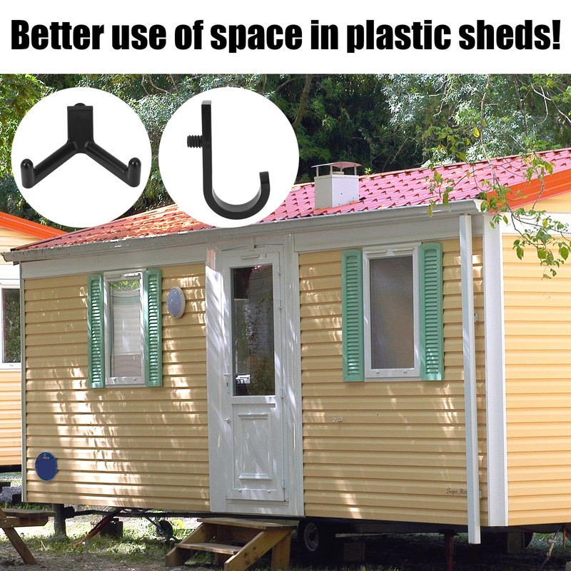 4pcs Tool Hooks for Suncast Shed, Single-Head J Hook and