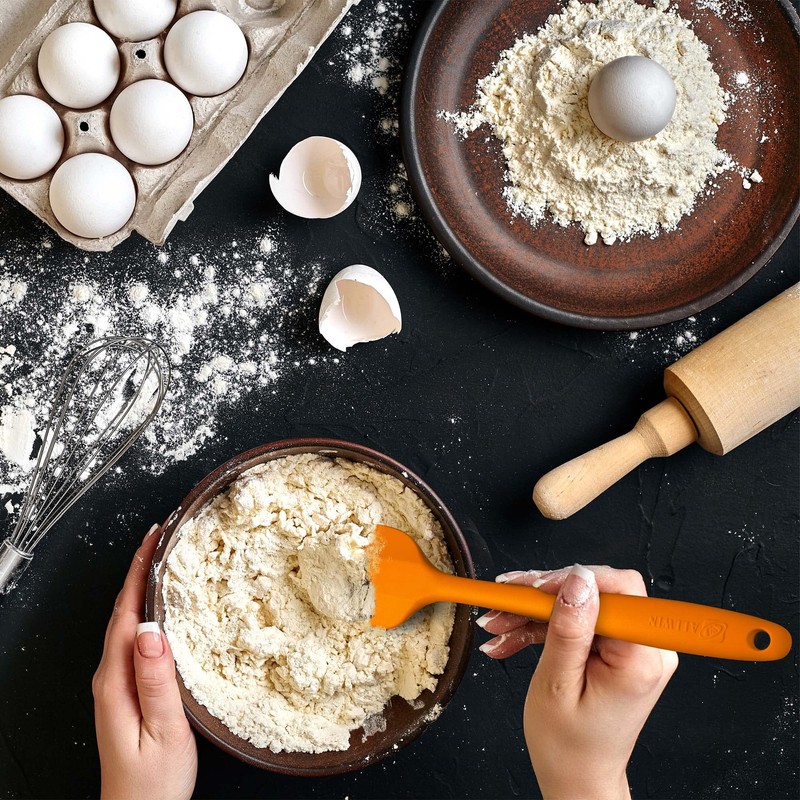 Silicone Spatula 3-piece Set, Ergonomic Handle High Heat-Resistant Spatulas, Non-stick
